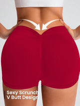 Women High Waist Seamless Yoga Shorts Scrunch Butt Lift Elastic Workout Biker Shorts Stretchy Tummy Control Gym Fitness Running