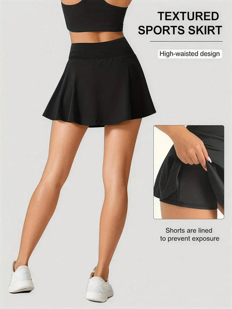 Women’s Yoga Fitness Tennis Outfit High Waist Sports Skirt Summer New Style Quick Dry A-Line Skort Suitable For Running Workout