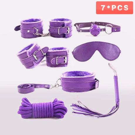 Exotic accessories BDSM 7-piece set of sex games Novelty bundled toys Handcuffs Eyessex Toys for Couples Lovers flirting toys