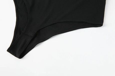 Women's Turtleneck Long Sleeve Bodysuit Women Jumpsuit Stretchy Layer Top Black Solid Color Slim Fit Overalls One Piece Outfit