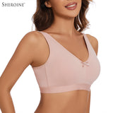 Sheroine Plus Size Women Wireless Bras Full Coverage Soft Seamless Underwear Breathable Lingerie Non-Padded Comfort Bra