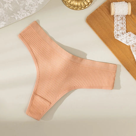 BZEL 8PCS/Set Women's Panties Cotton Thongs Female Simple Breathable Underwear Sexy Lingerie Comfortable Striped Woman G-Strings