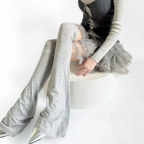 Leg Stockings Black White Gothic Lolita Over Knee High Sock Lolita Over Knee Leg Warmer Over The Knee Horn Shaped Cuffs