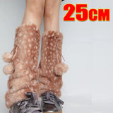 New Winter Faux Fur Plush Deer Leg Warmers Kawaii Furry Boots Socks Cover Punk High Boots Socks Performance Costume Leg Warmers