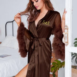 Personalized Bridesmaids Bride Robe Wedding Bachelorette for Bridal Team Gifts Shower Dressing Gown with Name Party Satin Robes