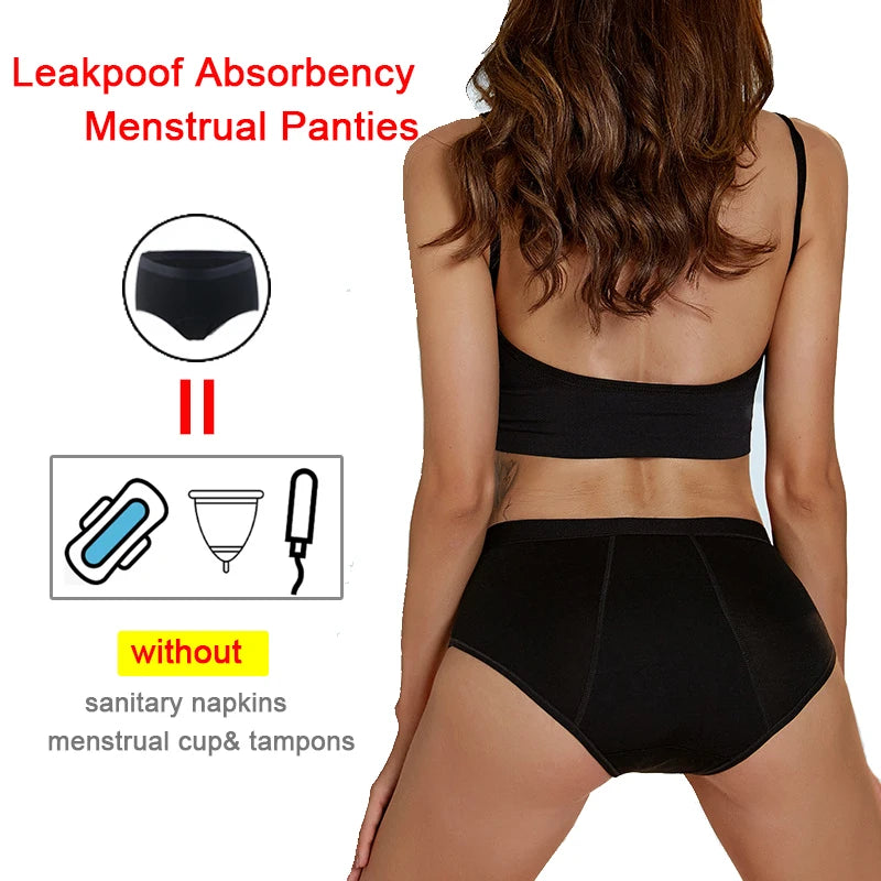 3Pcs Heavy Flow Menstrual Panties 4-Layer Women Period Physiological Underwear EU Size Absorbency Leak Proof Incontinence Brie