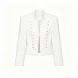Women Vintage Slim Jacket Spring Women Trends Elegant Napoleon Jackets Ladies High Street Chic Shoulder Padded Blazer