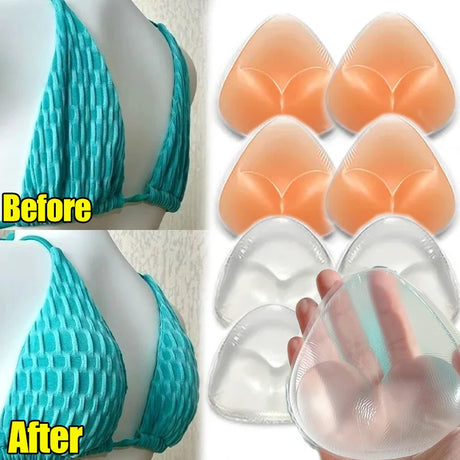 Invisible Push-up Silicone Bra Pads New Thicken Women Bikini Inserts for Swimsuit Chest Pad Skin Color Enhancers Nipple Cover