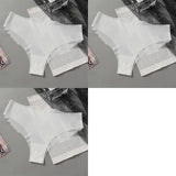 1/3PCS Sexy Women's Low Waist Light Transparent Panties Solid Color Underwear Antibacterial Crotch Ice Silk Underwear Briefs
