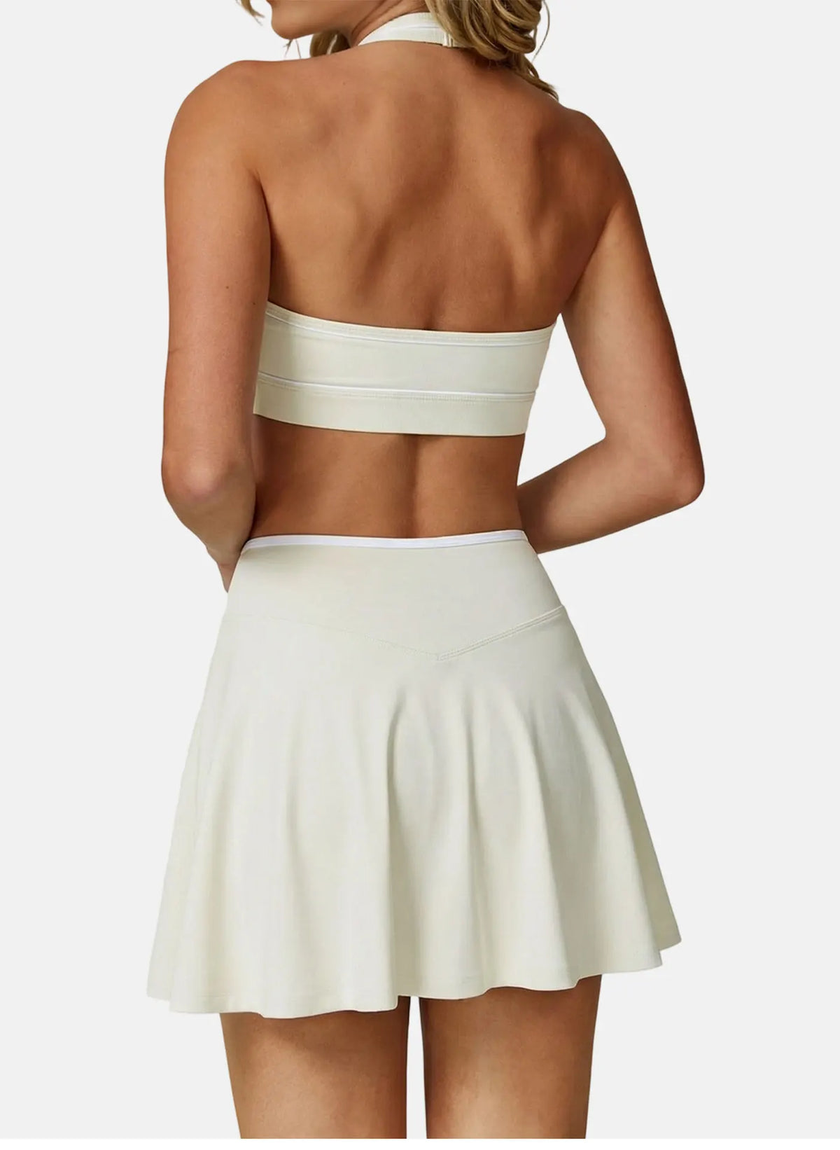 Women Tennis Skorts with Shorts High Waist Cross Running Cycling Fake Two Piece Sports Skirt Gym Fitness Workout Yoga Bottoms