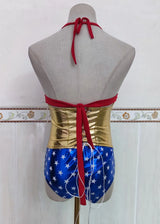Halloween Masquerade Party Wonder Super Girl Cosplay Costume Purim Power Women Fantasia Dress Cheerleading Jumpsuit