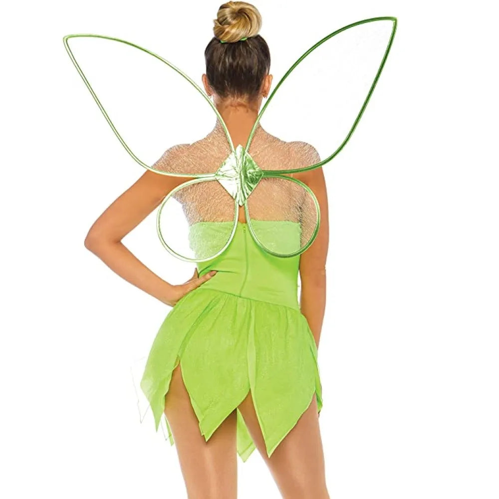 Adult Classic Fairy Tinkerbell Womens Halloween Cosplay Costume Green Tinkerbell Dress Sexy Women's Eye Candy Dresses