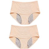 2pcs Women's Physiological Briefs Girl Menstrual Panties Ladies Period Leak Proof Panty Mid Waist Ice Silk Underwear