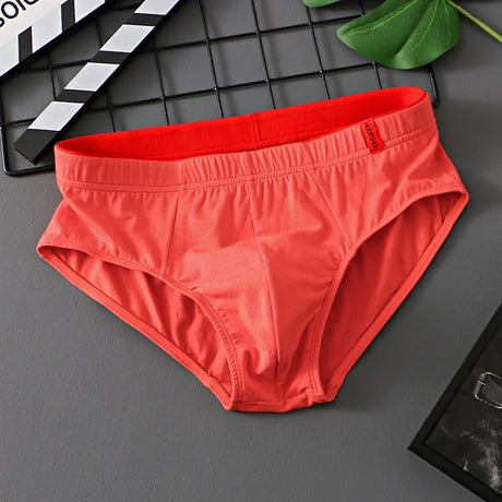 1/3 PCS Solid Cotton Briefs Men's Convex Pouch Panties Youth Fasion Low Rise Breathable Men's Comfortable Underwear Solid Color