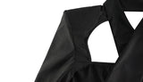 Ahagaga Sexy Club Women's Mini Dresses Solid Hollow Out V-Neck Regular Long Sleeves Sheath Bodycon Slim Fit Streetwear Vestidos
