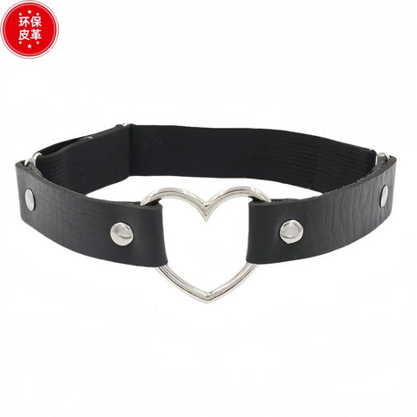 Faux Leather Heart Thigh Chain Single Layer Heart Thigh Ring Garter Leg Band Y2K Harajuku Punk Alt Girl Statement Leg Jewelry