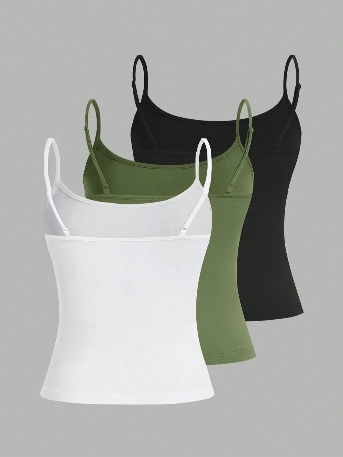 European and American Spring, Summer and Autumn Solid Color Daily Casual Adjustable Suspender Vest Three-Piece Set