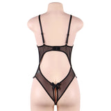 Porn Underwear Women Lace Hollow Open Bra Teddies Bodysuit Erotic Crotchless Lingerie Plus Size Costumes Sexy Deep V Bodysuits