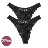 Custom Thong Panties with Name Sexy Lace Panties Shinny Letters Name Personality String Met Name Lingerie Tanga Hotwife Gifts