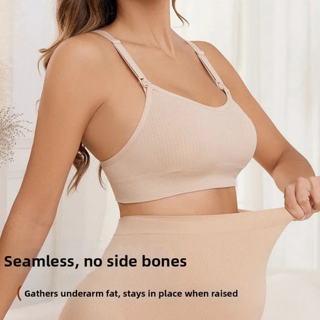 Comfortable Nursing Bras Without Steel Rings Soft Breastfeeding Underwear Anti Sagging 3D Support Seamless Maternity Bra Women