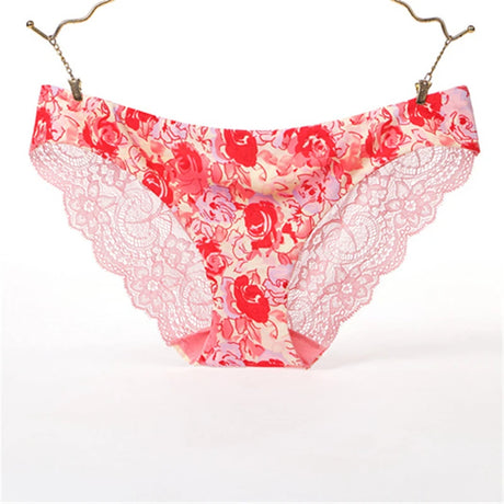 Women's Seamless Underwear Leopard Intimate Women Sexy Lace Black Floral Panties Seamless Panty 3pcs/set