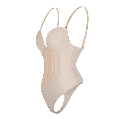 Sleeveless Halter Bodyshaper Bodysuits Women Sexy Bones Waist Trainer Corsets Backless Shapewear Slim Underwear Outfit Jumpsuits