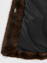 2026 Autumn Winter Women Faux Mink Fur Coat Lapel Collar Belted Long Jacket Luxury Fluffy Outerwear Brown
