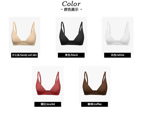 Triangle Non-paded Bralettes Women Wireless Deep V Bras Plunge Unlined No Underwire Brassiere Seamless Comfortable Everyday Bras