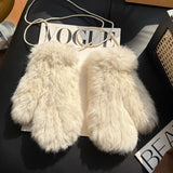 Hot Sale Women's 100% Natural Rabbit Fur Winter Gloves Warm Knit Thick Thermal Mittens Soft Real Fur Outdoor Cold Weather Glove