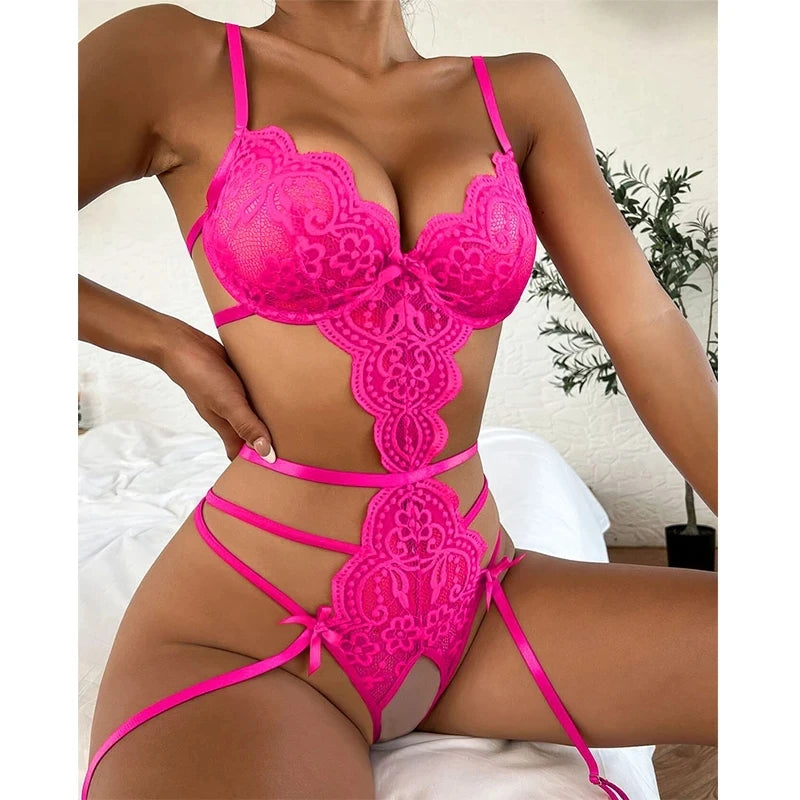 Erotic Lingerie Sexy Wedding Costume Erotic Underwear Open Crotch Lace Bodysuit Babydoll Dress Women Sexy Lingerie Sex Clothes