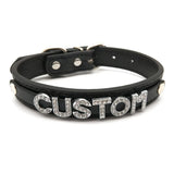 Goth Black PU Leather Customized Name Necklaces Sexy Letters Collar Choker Personalized Cosplay Custom Chocker Jewelry Gift