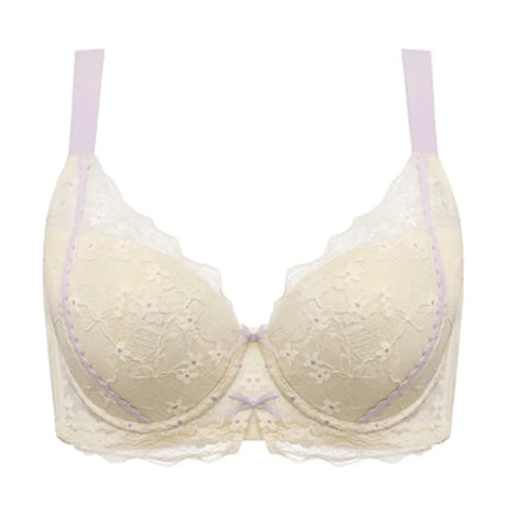 Lace Embroidery Balconette Bra for Women Lightly Padded Underwire Lingerie Large Sizes 34 36 38 40 42 B C D E F G Cups