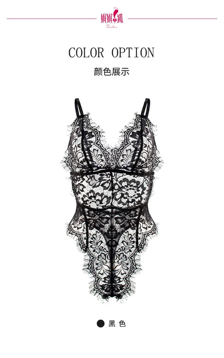 European and American Style Sexy Underwear Jumpsuit Hollow Backless Thin Bra Lace Sexy Siamese Underwear One-Piece