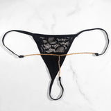 Personalized Custom Name Rhinestone Letter Chain Lace Thong for Women Adjustable Bridal Wedding Lingerie Underwear Gift