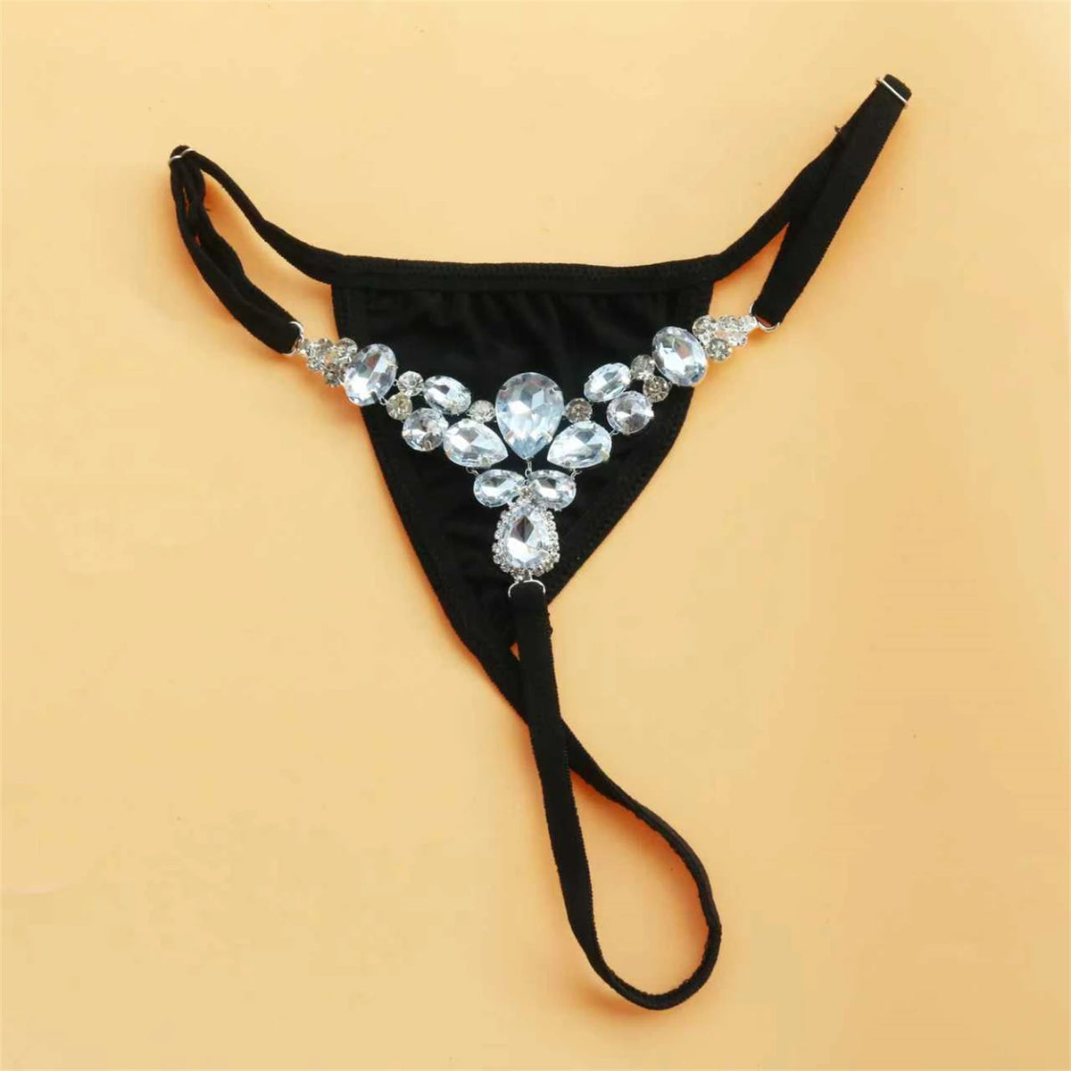 Fashion Briefs Panties Women Rhinestone Thong Club Dance Sexy Bikini Jewelry Accessories Panty Crystal Body Chain Rave Gifts
