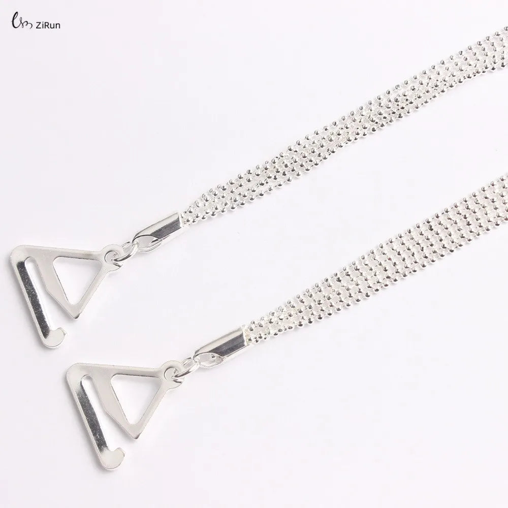 Detachable Rhinestone Metal Bra Strap for Women, Non-Slip Invisible Adjustable Crystal Shoulder Straps,Lingerie Accessories Gift