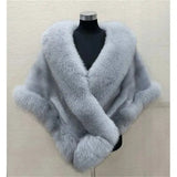 White Fur Shawl Women's  Jacket  Autumn Winter Faux Mink Fox Fur Dress Cheongsam Cloak Coats New 2026 Thicken Warm Short Outwear