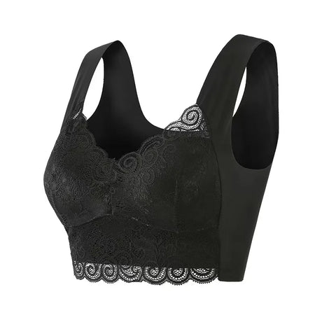 WomenBeautiful Back Bra Large Size Fat Mm Bra Gathered and Traceless Thin Cotton Strapless Underwear Without Steel Ring Vest