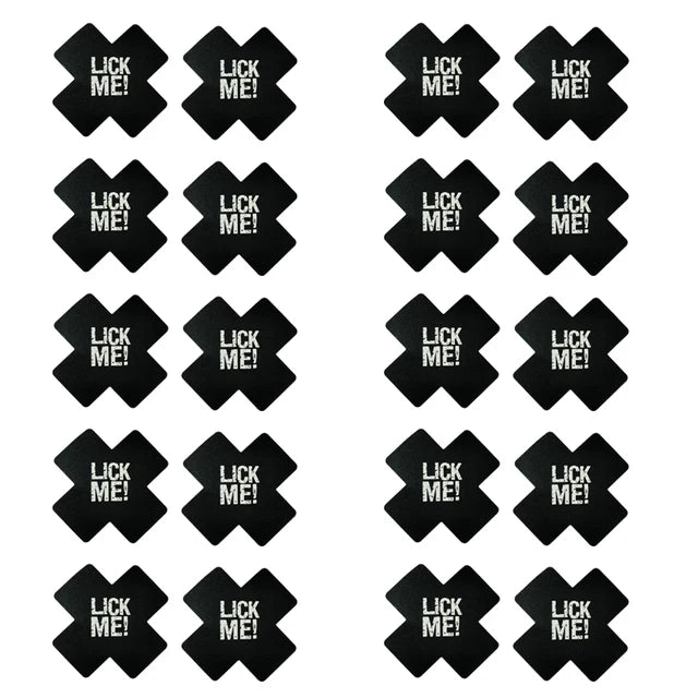 20pcs Red Heart Kiss Me Shape Self-Adhesive Disposable Satin Nipple Covers for Women Breast Pasties Stickers for Strapless Cloth