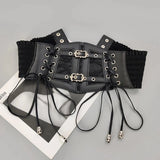 Ladies's Retro corset Belts Pin Buckle Elastic Lace