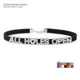 Sexy Bad Words All Holes Open Letters Choker Necklace Women Men Suggestive Adult Chocker Collar Cosplay Custom Jewelry Gift