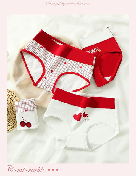 High Waist 4Pcs/Set Cotton Panties Women Body Slimming Underwear Breathable Cute Young Girls Briefs Female Lingerie