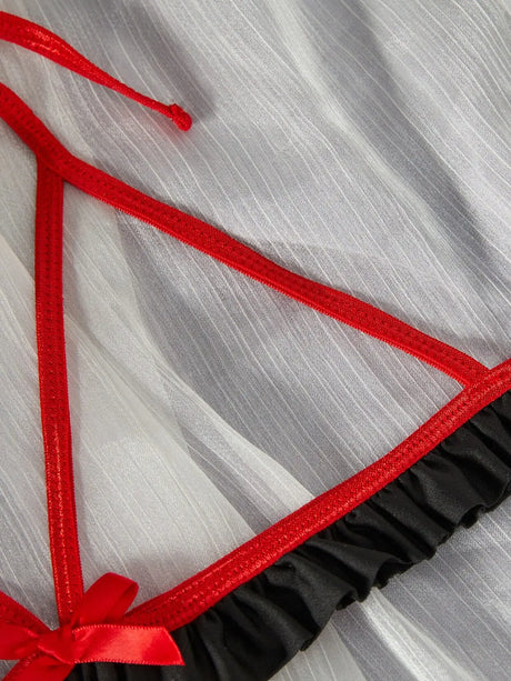 Nurse-Style Cosplay Lingerie Set, Maid-Style Hollow-Out Design Lingerie, Available in White and Black
