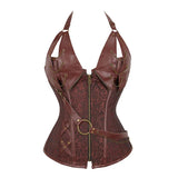 Women Bustiers Corsets Medieval Viking Pirate Costume Gothic Leather Overbust Corselet Steampunk Corset Vest Bustiers