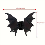 Gothic Bat Hair Clip Halloween Matte Black Gothic Punk-Style Animal Print Hairpin for Women, Elegant Party Hair Accessory