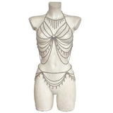 Handmade Body Chain Set Belly Dance Costume Waist Chain Body Jewelry Show Dance Festival Rave outfit Accessories