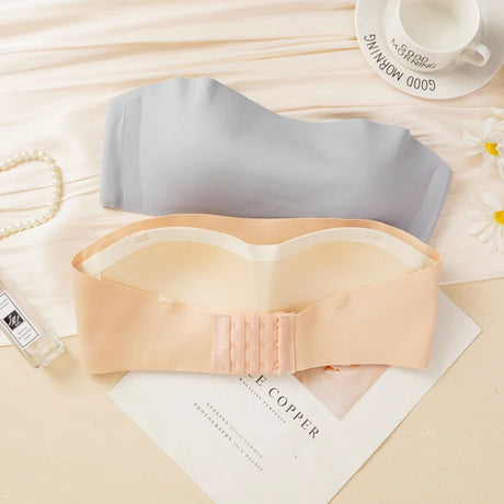 Strapless Seamless Push Up Bra for Women Non-Slip Anti-Sagging Bandeau Tube Top Invisible Underwear for Small Chest
