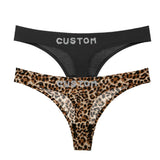 2pack Custom Thong with Name Crystal Letter Customized Thongs Women Underwear G-String Personalize Panties Lingerie Tanga