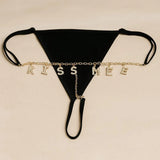 Sexy Custom Chain Thong With Name Letters String Hotwife Gifts Customized Boyfriend's Name Lace Panties Name Personalized String