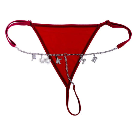 Customize Name Crystal Letters Waist Body Chain for Women Sexy Leopard Underwear Bikini Thong Body Jewelry Valentine's Day Gift